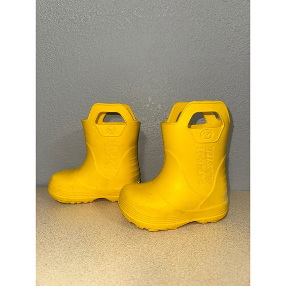 Outdoor Master Other - Outdoor Master Kids Yellow EVA Toddler Rain Boots Easy On Handles Size 6